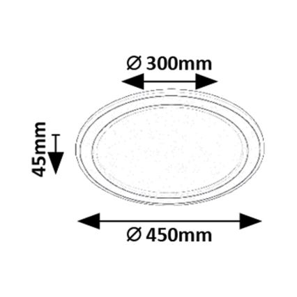 Rabalux - LED RGB Dimmable ceiling light LED/22W/230V 3000-6500K + remote control