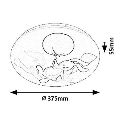Rabalux - LED Children's ceiling light LED/24W/230V 3000K