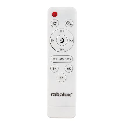 Rabalux - Dimmable LED Ceiling Light LED/20W/230V 3000–6500K Ø 38.5 cm Black + Remote Control