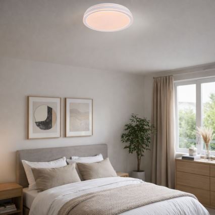 Rabalux - Dimmable LED Ceiling Fixture, 23W/230V, 3000–6500K, Ø 38.5 cm, Black + Remote Control