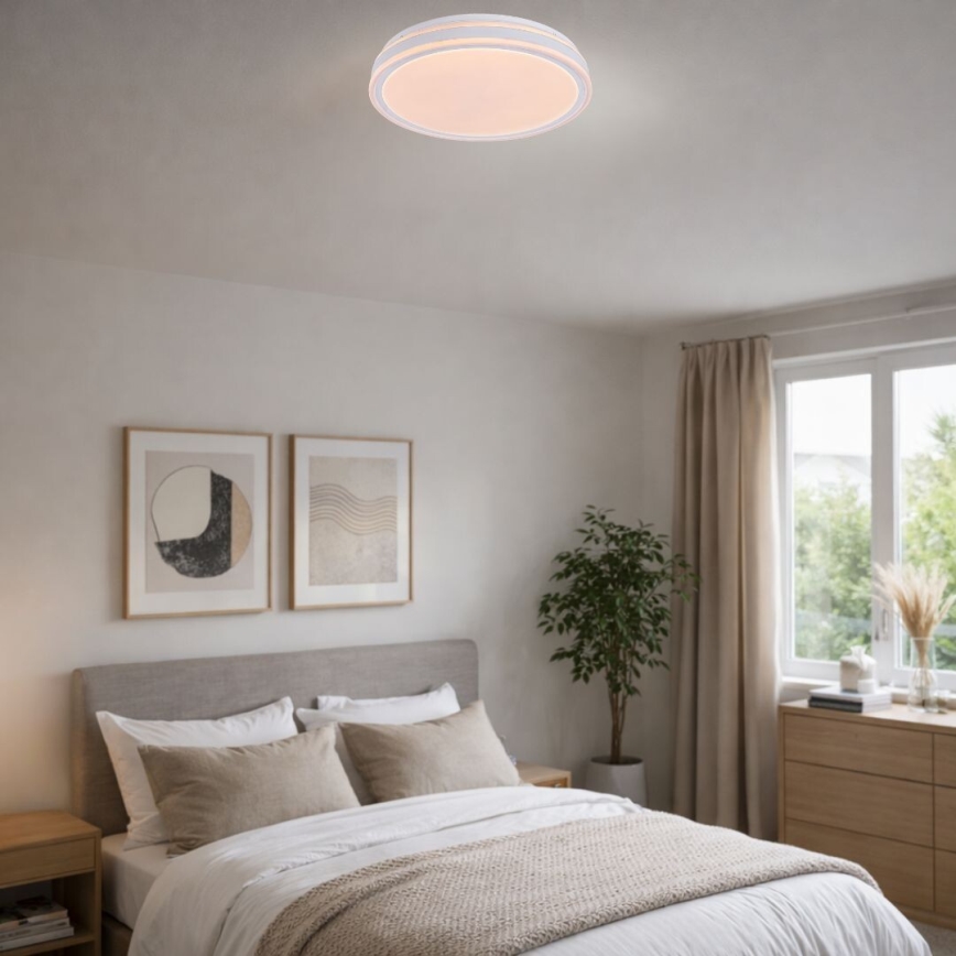 Rabalux - Dimmable LED Ceiling Fixture, 23W/230V, 3000–6500K, Ø 38.5 cm, Black + Remote Control