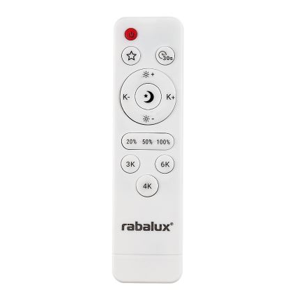 Rabalux - Dimmable LED Ceiling Fixture, 23W/230V, 3000–6500K, Ø 38.5 cm, Black + Remote Control