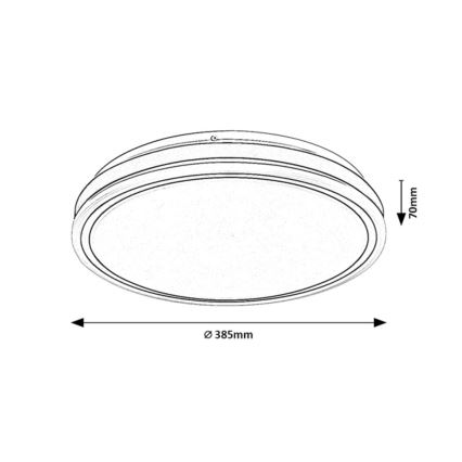 Rabalux - Dimmable LED Ceiling Fixture, 23W/230V, 3000–6500K, Ø 38.5 cm, Black + Remote Control