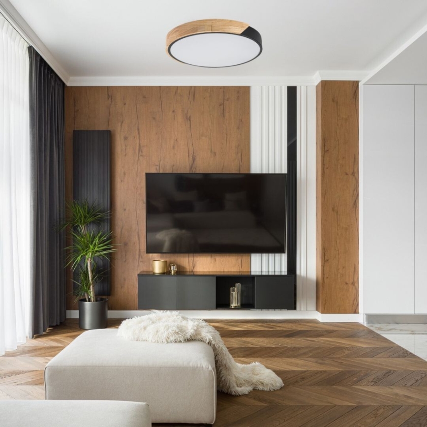 Rabalux - LED Ceiling Light LED/42W/230V 3000/4000/6500K Black/Oak dia. 41 cm