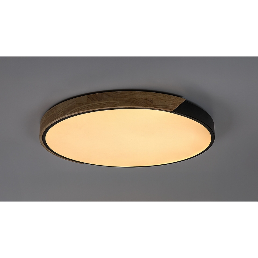 Rabalux - LED Ceiling Light LED/42W/230V 3000/4000/6500K Black/Oak dia. 41 cm