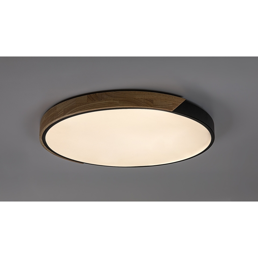 Rabalux - LED Ceiling Light LED/42W/230V 3000/4000/6500K Black/Oak dia. 41 cm