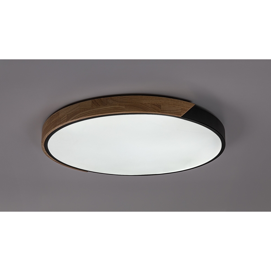 Rabalux - LED Ceiling Light LED/42W/230V 3000/4000/6500K Black/Oak dia. 41 cm