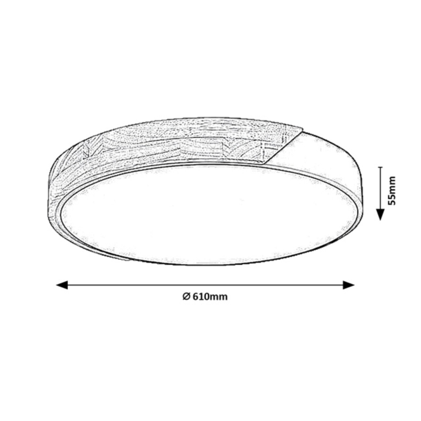 Rabalux - LED Ceiling Light LED/40W/230V 3000/4000/6500K White/Oak, diameter 61 cm