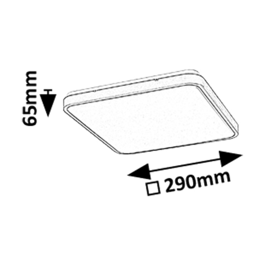 Rabalux - LED Bathroom ceiling light LED/24W/230V 3000/4000/6000K IP44 29x29 cm black