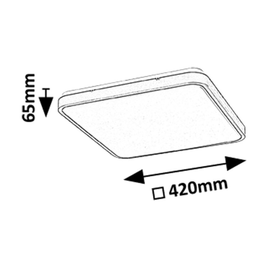 Rabalux - LED Bathroom ceiling light LED/36W/230V 3000/4000/6000K IP44 42x42 cm black