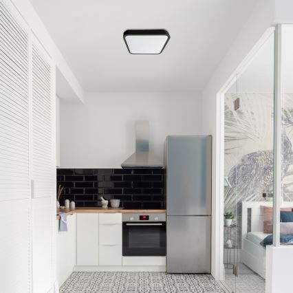 Rabalux - LED Dimmable bathroom ceiling light LED/36W/230V 3000-6000K IP44 42x42 cm black + remote control