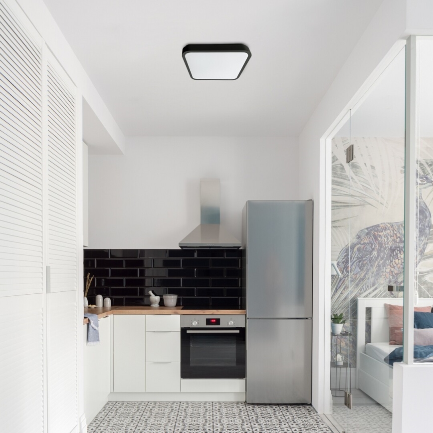 Rabalux - LED Dimmable bathroom ceiling light LED/36W/230V 3000-6000K IP44 42x42 cm black + remote control