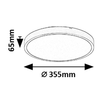 Rabalux - LED Dimmable bathroom ceiling light LED/24W/230V 3000-6000K IP44 d. 35,5 cm black + remote control