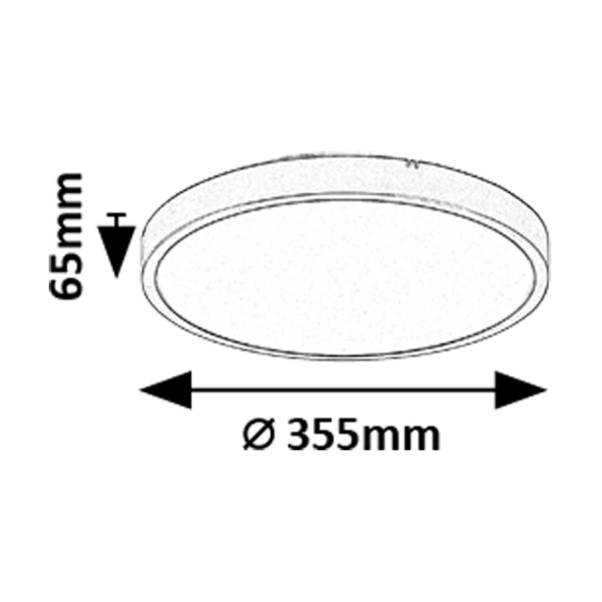 Rabalux - LED Dimmable bathroom ceiling light LED/24W/230V 3000-6000K IP44 d. 35,5 cm black + remote control