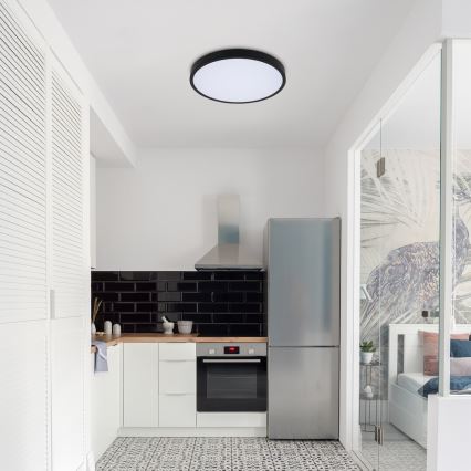 Rabalux - LED Dimmable bathroom ceiling light LED/36W/230V 3000-6000K IP44 d. 42 cm black + remote control