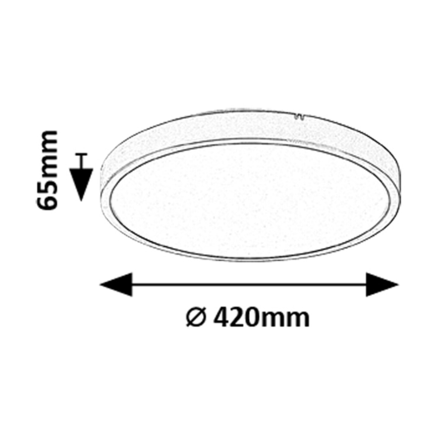 Rabalux - LED Dimmable bathroom ceiling light LED/36W/230V 3000-6000K IP44 d. 42 cm black + remote control