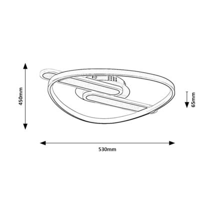 Rabalux - Dimmable LED Ceiling Light, 60W, 230V, 3000–6000 K, 53 x 45 cm, with Remote Control