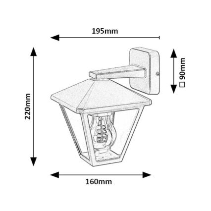 Rabalux - Outdoor wall lamp 1xE27/40W/230V IP44