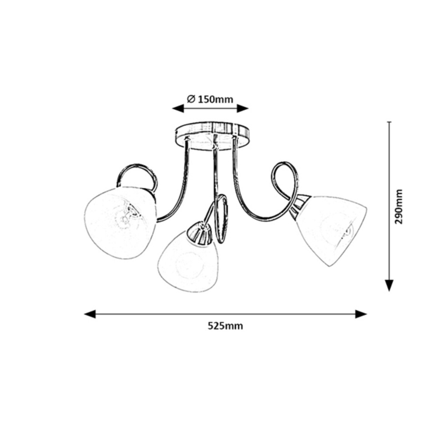 Rabalux - Flush-mount ceiling light 3xE27/60W/230V