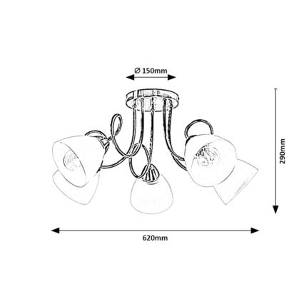 Rabalux - Surface-mounted chandelier 5xE27/60W/230V