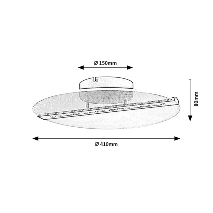 Rabalux - LED Ceiling Light LED/20W/230V 3000 Ø 41 cm black/clear