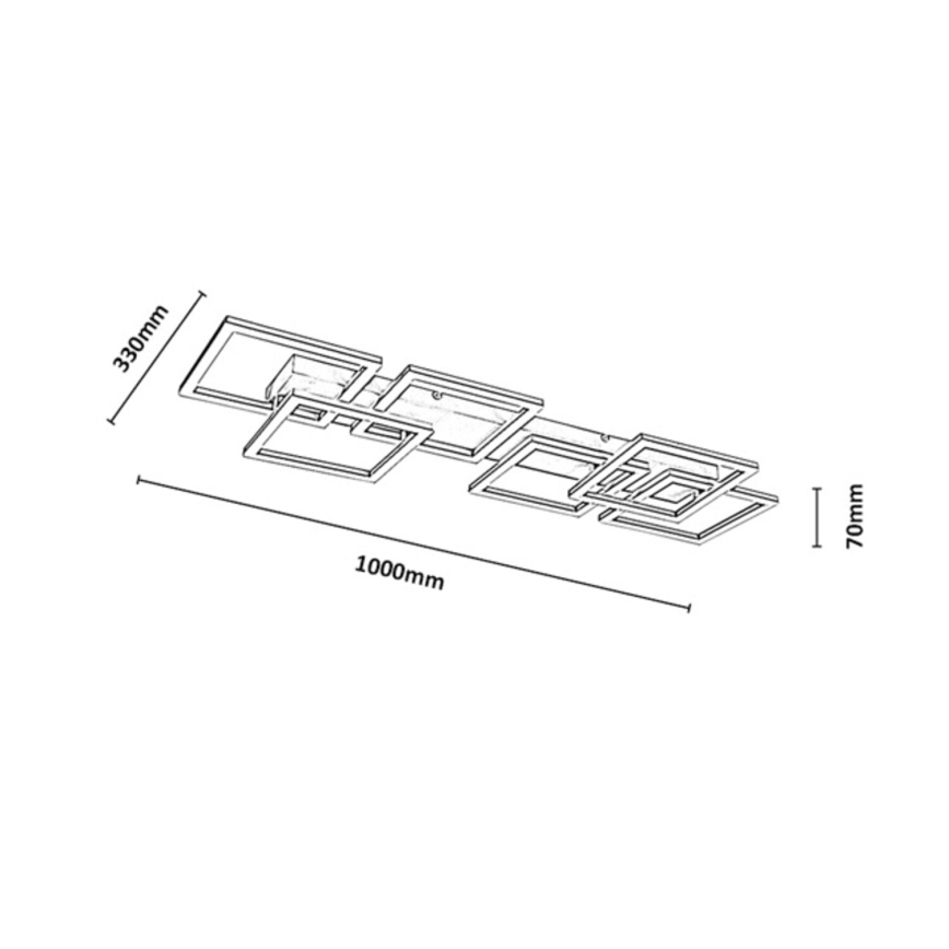 Rabalux - LED Dimmable ceiling light LED/40W/230V 3000-6500K 33x100 cm gold + remote control