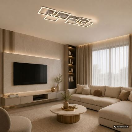 Rabalux - LED Dimmable ceiling light LED/40W/230V 3000-6500K 33x100 cm beige + remote control