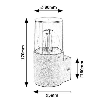Rabalux - Outdoor wall light 1xE27/12W/230V IP44