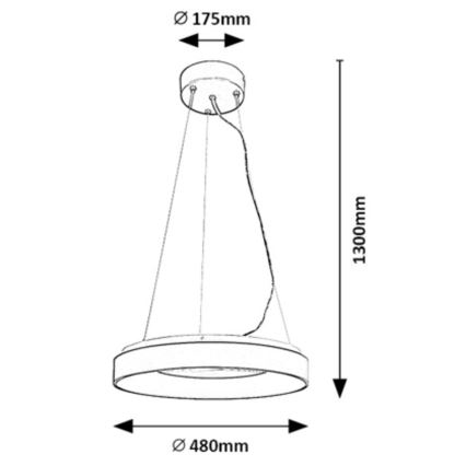 Rabalux - LED Dimmable chandelier on a string LED/38W/230V 3000-6500K black + remote control