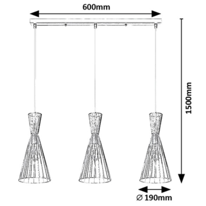 Rabalux - Chandelier on a string 3xE27/60W/230V