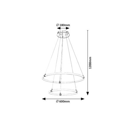 Rabalux - LED Dimmable chandelier on a string LED/55W/230V + remote control