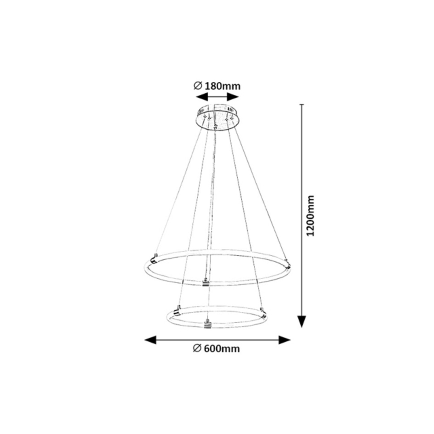 Rabalux - LED Dimmable chandelier on a string LED/55W/230V + remote control