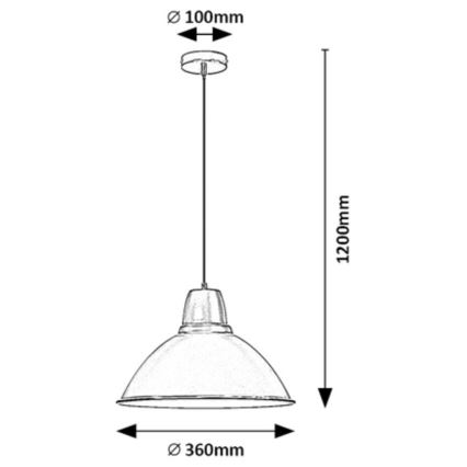 Rabalux - Pendant light on cable 1xE27/60W/230V Ø 36 cm white