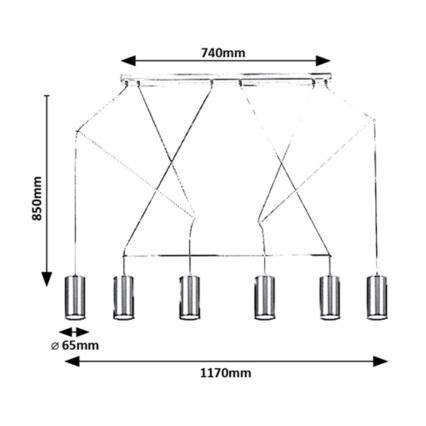 Rabalux - Chandelier on a string 6xGU10/50W/230V