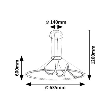 Rabalux - LED Dimmable chandelier on a string LED/46W/230V 3000-6500K + remote control