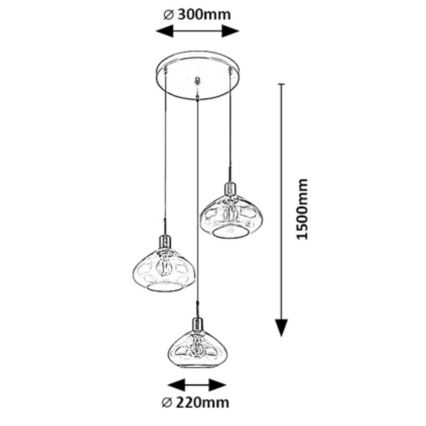 Rabalux - Chandelier on a string 3xE27/40W/230V