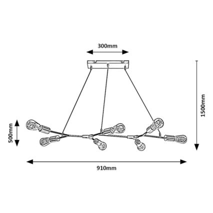 Rabalux - Chandelier on a string 7xE27/25W/230V