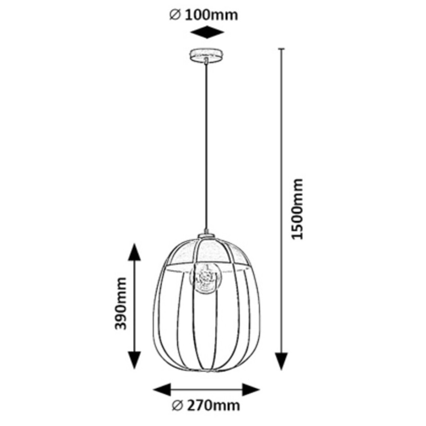 Rabalux - Chandelier on a string 1xE27/60W/230V black/orange