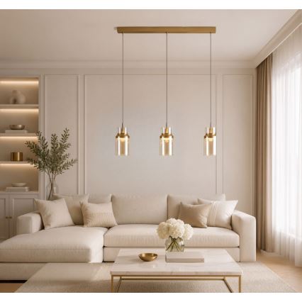 Rabalux - LED pendant light on cable LED/27W/230V 3000K gold