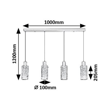 Rabalux - Chandelier on a string 4xE27/60W/230V