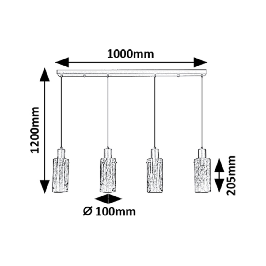 Rabalux - Chandelier on a string 4xE27/60W/230V