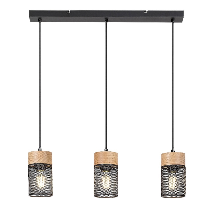 Rabalux - Chandelier on a string 3xE27/25W/230V beech
