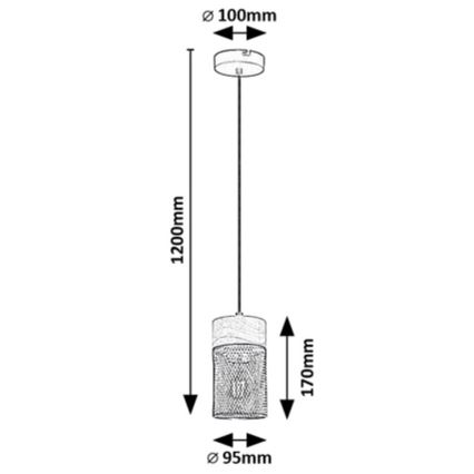 Rabalux - Chandelier on a string 3xE27/25W/230V beech
