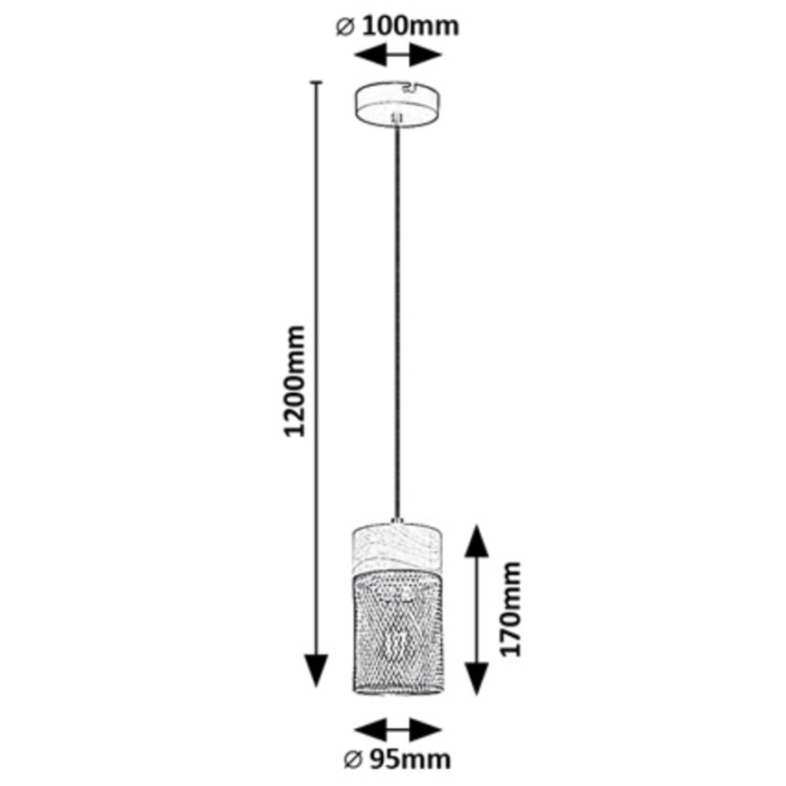 Rabalux - Chandelier on a string 3xE27/25W/230V beech