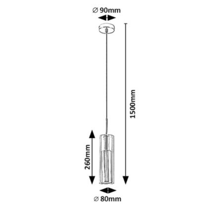 Rabalux - Chandelier on a string 1xGU10/50W/230V clear/black