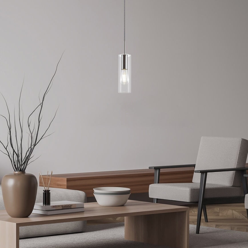 Rabalux - Chandelier on a string 1xE27/40W/230V clear/shiny chrome
