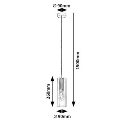 Rabalux - Chandelier on a string 1xE27/40W/230V clear/gold