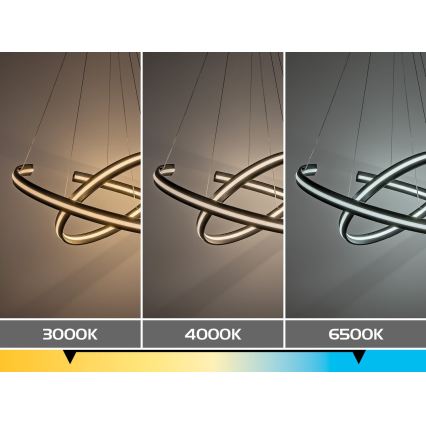 Rabalux - Dimmable LED pendant light on cable LED/80W/230V 3000-6500K black + remote control