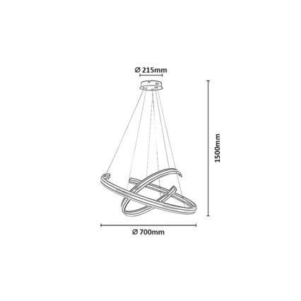 Rabalux - Dimmable LED pendant light on cable LED/80W/230V 3000-6500K black + remote control