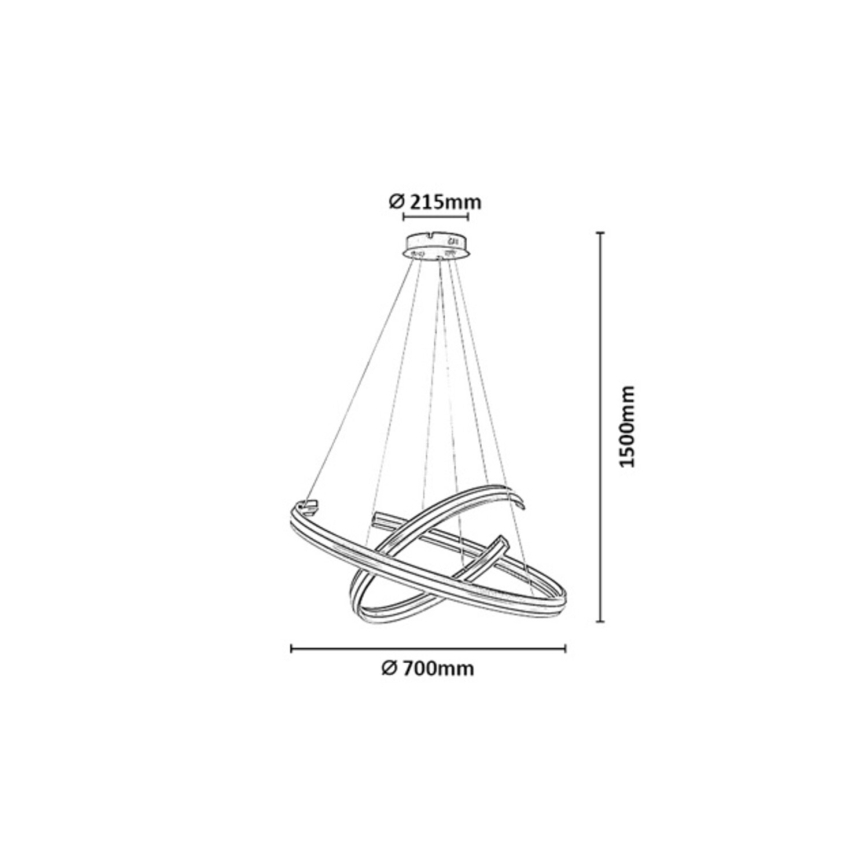 Rabalux - Dimmable LED pendant light on cable LED/80W/230V 3000-6500K black + remote control